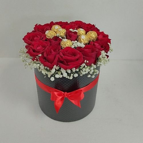 Box – 15 ruža & Ferrero Rocher