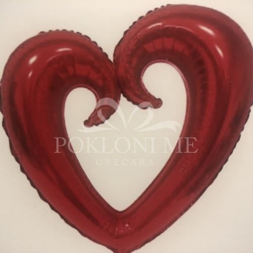 Helium otvoreno crveno srce folija 100 cm