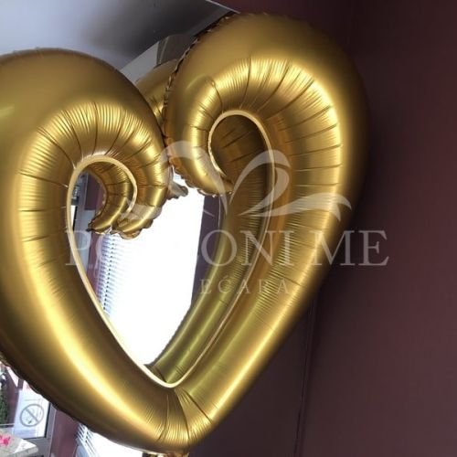 Helium otvoreno zlatno srce folija 100 cm