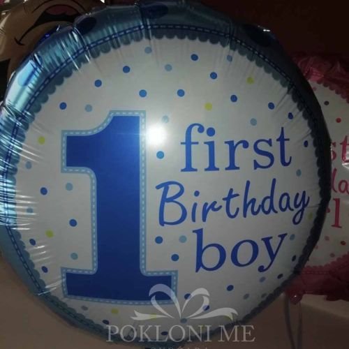 Helium 1st birthday – balon 40 cm kom