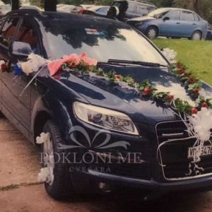 Crvene ruže sa kostrikom na belom tilu